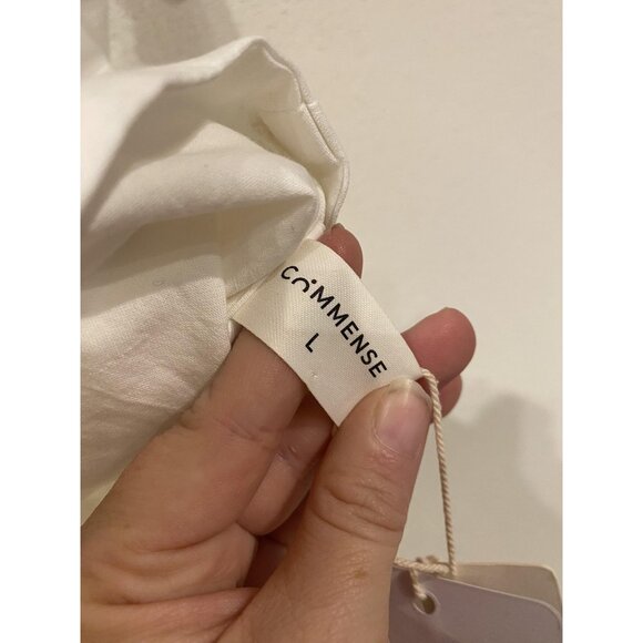 Commense Corset Top Womens Large White Button Front Lace Trim Cropped Bustier - Picture 4 of 5